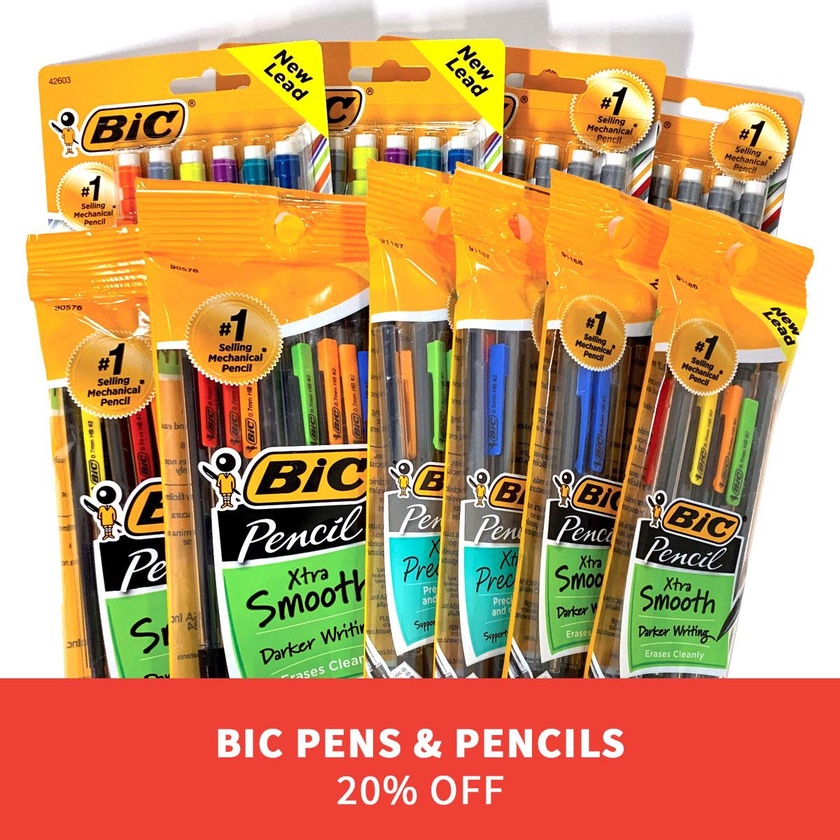 BIC pens and pencils