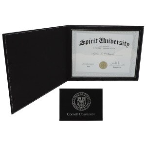 Cornell Seal Engraved Black Certificate Holder