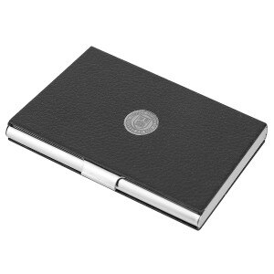 Black Leather Business Card Case Cornell Seal