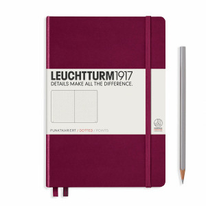 Leuchtturm Notebook Medium (A5), Hardcover, Port Red, Dotted