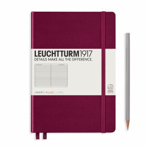 Leuchtturm1917 Notebook Medium (A5), Hardcover, Port Red, Ruled