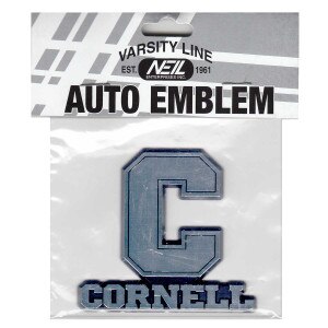Block C Over Cornell Chrome Car Emblem