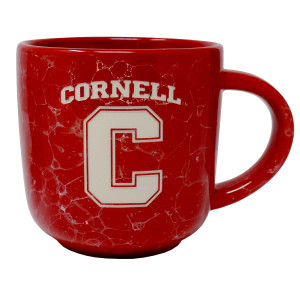Cornell Over Block C Marble Etched Mug Red