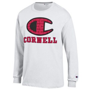 Champion Logo Over Cornell Long Sleeve
