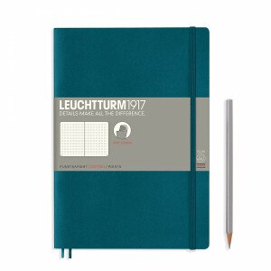 Leuchtturm1917 Composition Notebook B5, Softcover, Pacific Green, Dotted