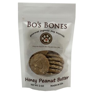 Bo's Bones - Honey Peanut Butter Organic Dog Biscuits- 2oz Bag