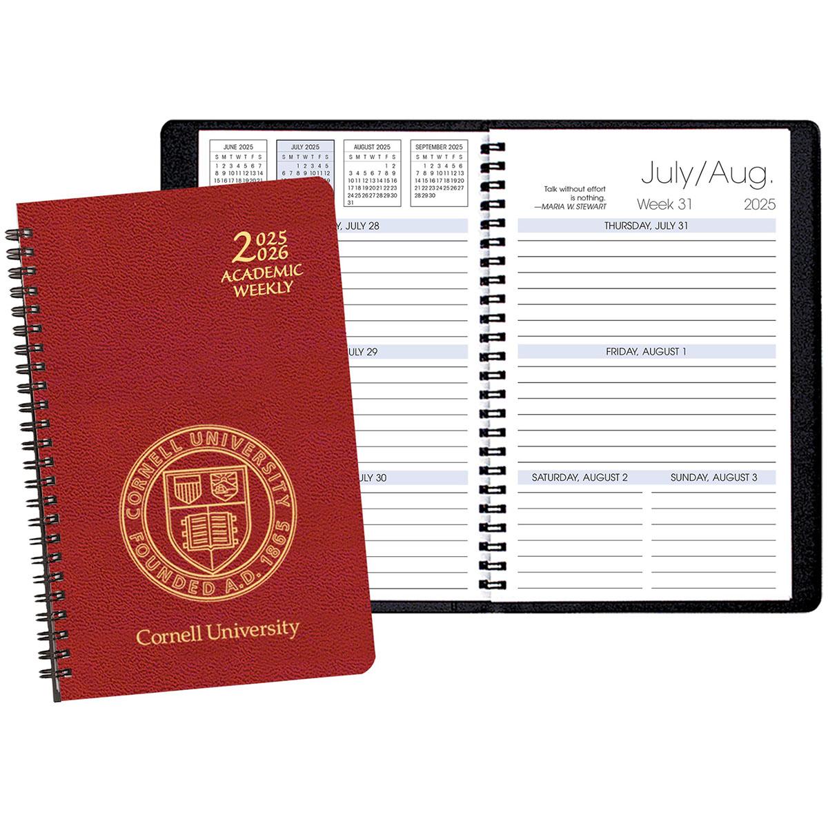 5.5X8.5 Academic Weekly Planner red