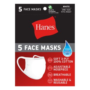 Hanes Cotton Face Coverings - 5 Pack