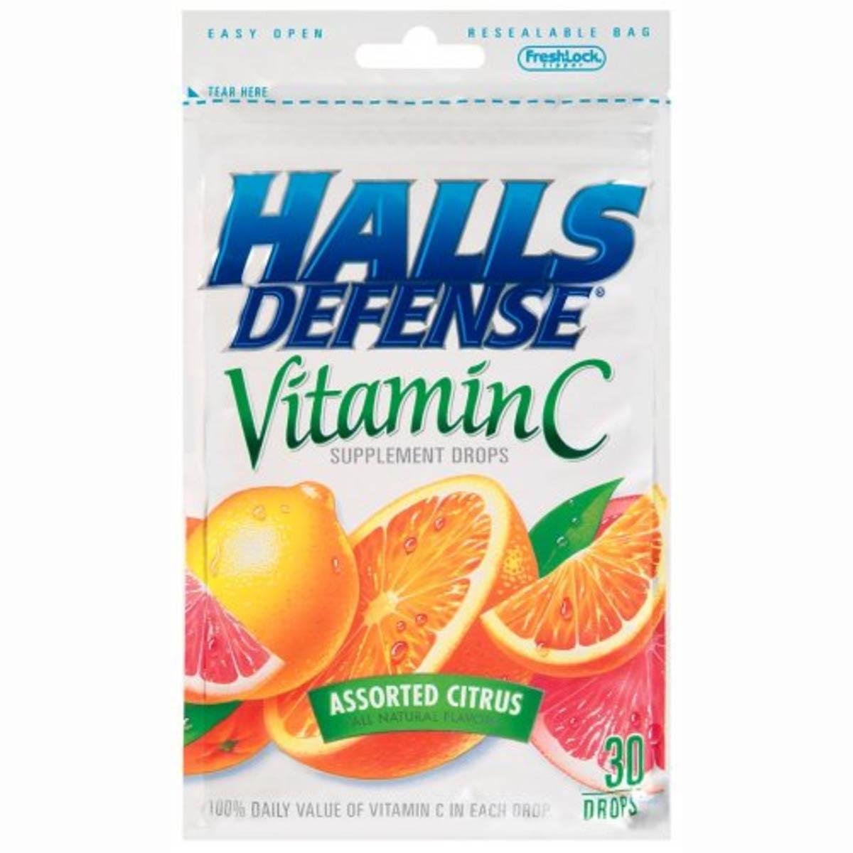 Halls Bag Asst Citrus Vitamin C 30c