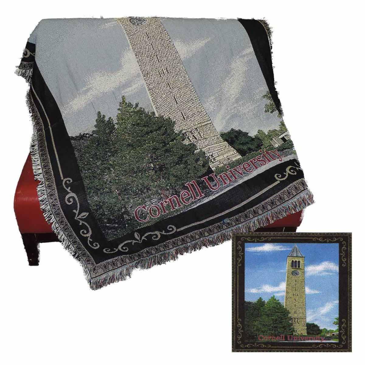 Clock Tower Tapestry Throw Afghan