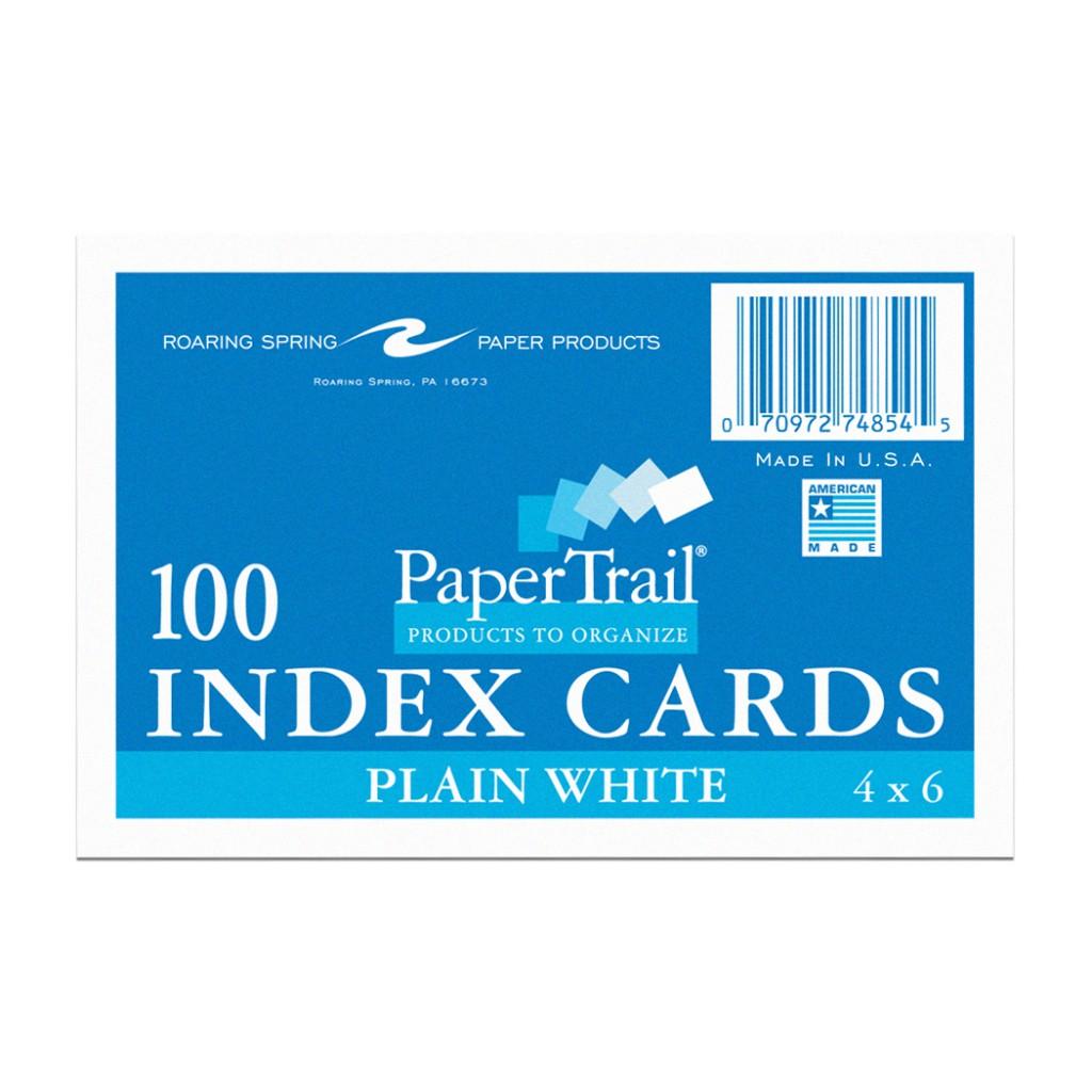4X6 Recycled Index Cards, Ruled, 10