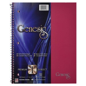 Genesis Wirebound 1 Subject, 1 Pocket Notebook, 5X5 Graph Ruled