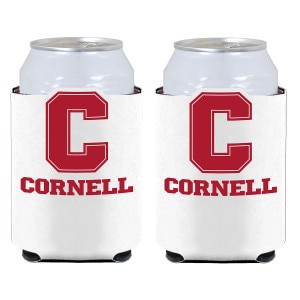 White Block C over Cornell Beverage Insulator
