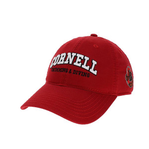 Cornell Swimming and Diving Cap With Side Bear Logo
