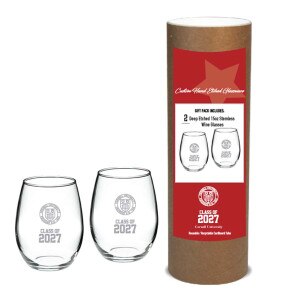 Custom Class of Cornell Stemless Wine Glass Set