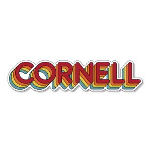 Cornell Multi Color Retro Layered Dizzler Decal 3"