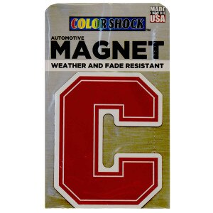 Red Block C Car Magnet