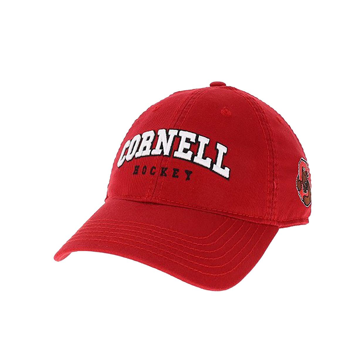 Cornell Hockey Cap with Bear Throug