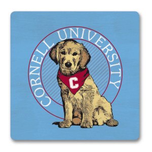 Cornell Dog Square Wood Magnet