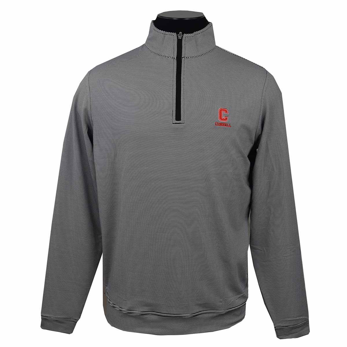 Peter Millar Block C Over Cornell Mini Stripe Quarter Zip