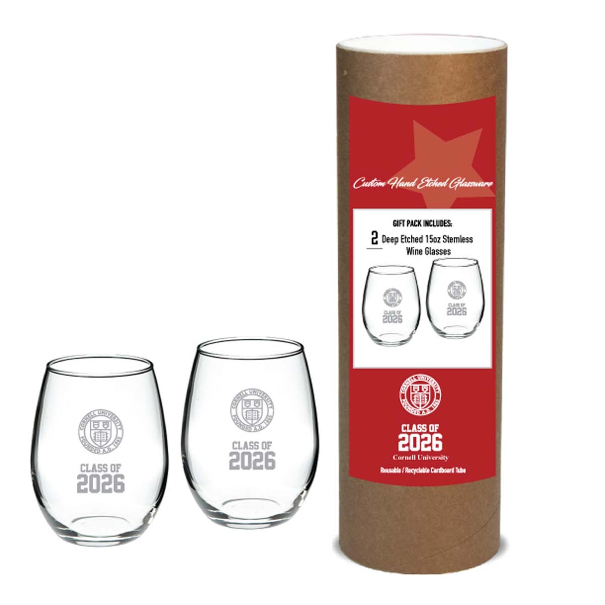 Custom Cornell Seal Stemless 2026