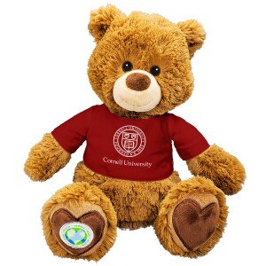 Recycled Plush Bear with Red Cornell University T-shirt