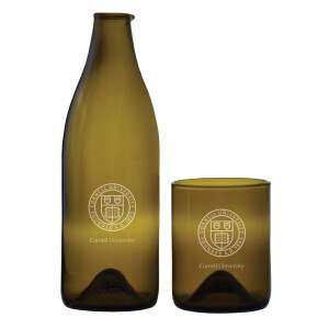 Carafe and Glass Set Cornell Seal over Cornell University