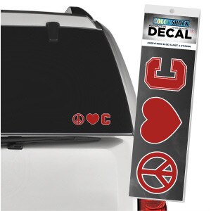 Red Peace Love Block C Decal