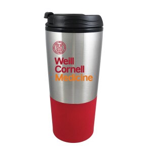 Silver Stainless Steel Red Bottom Weill Seal Travel Mug