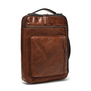 Fossil Buckner Commuter Brown Briefcase Cornell Seal