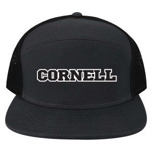Cornell Embroidered 7-Panel Flat Brim Cap
