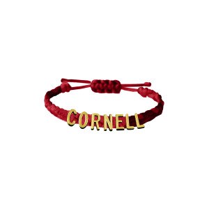 Red Braided Bracelet with Gold Cornell