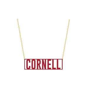 Red Block Cornell Gold Necklace