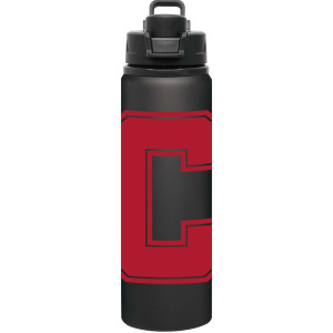 Matte Black Red Block C Aluminum Water Bottle