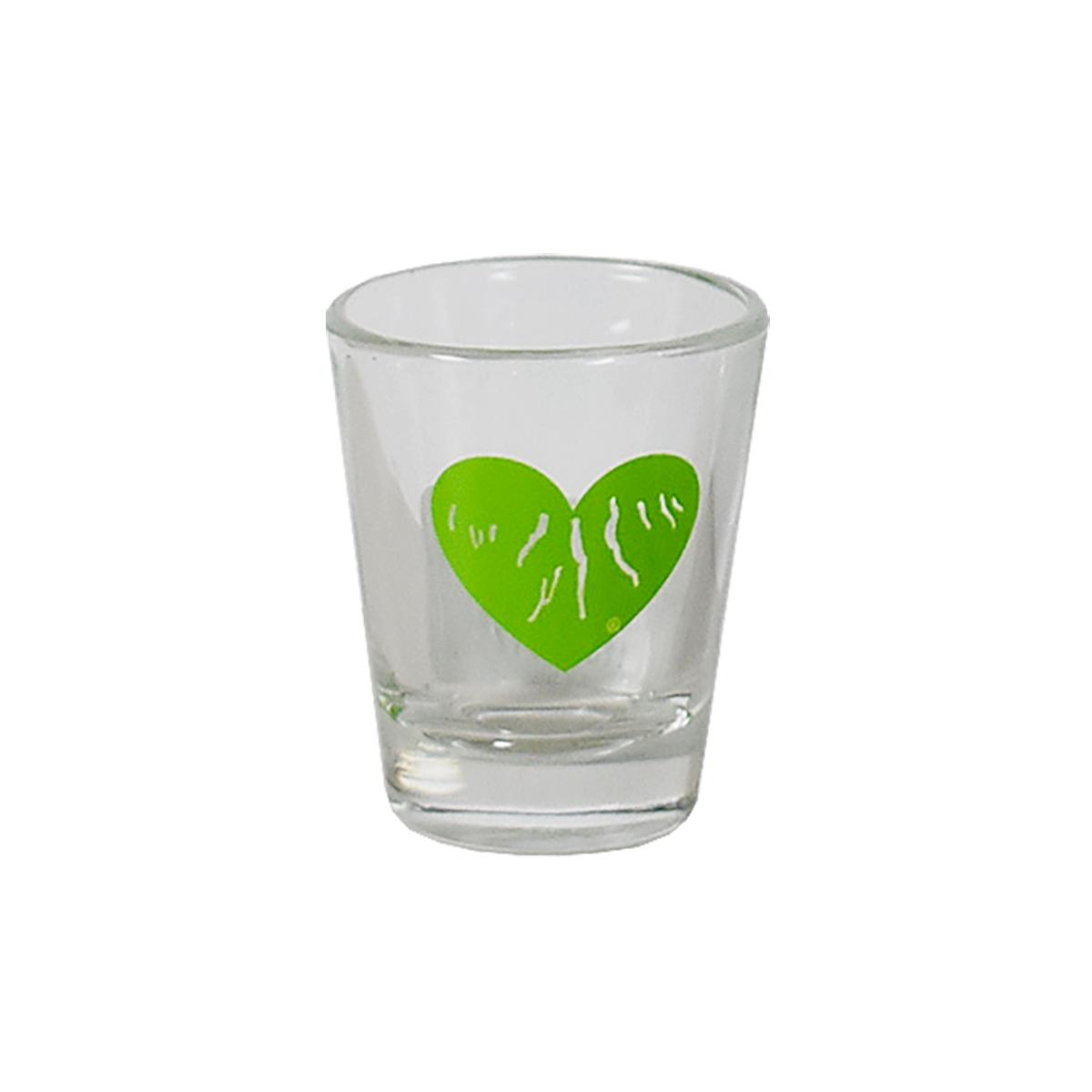 Green Heart Finger Lakes Shot Glass