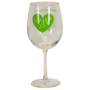 Green Heart Finger Lakes Stemmed Wine Glass