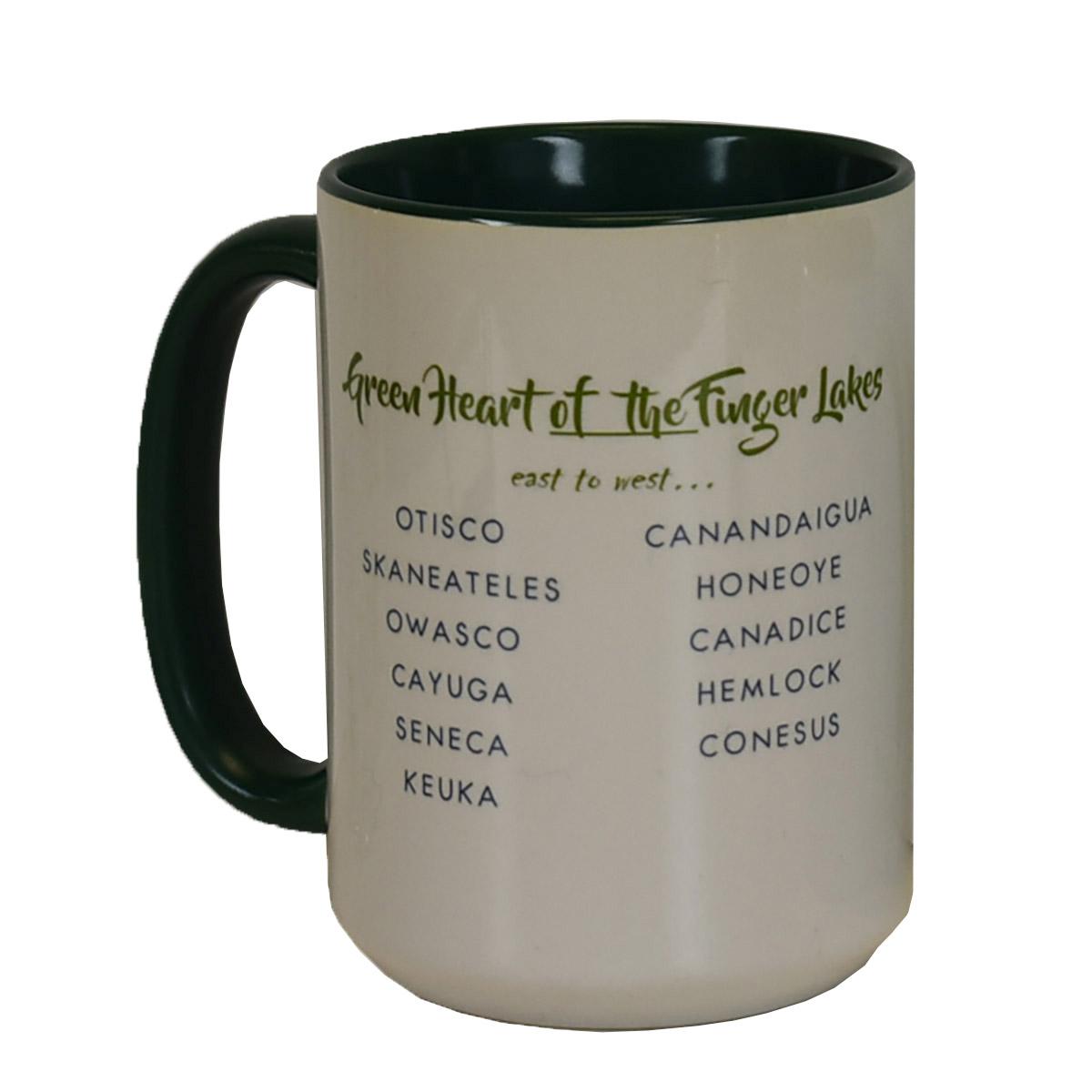 Green Heart Finger Lakes Mug Dark G