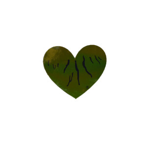 Green Heart Finger Lakes Holographic Sticker Small