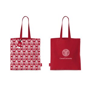 Cornell University Tower Design Canvas Tote Bag Red