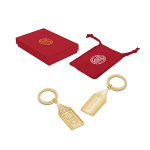 Cornell University Seal Clock Tower Brass Key Chain