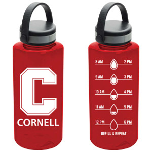 Red Block C over Cornell Timed Water Bottle