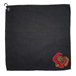 Black Small Microfiber Golf Towel Bear through C