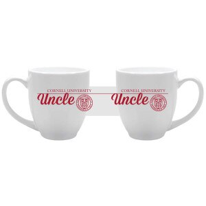 White Cornell University Uncle with Seal Bistro Mug