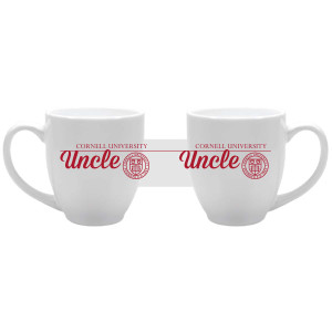 White Cornell University Uncle with Seal Bistro Mug