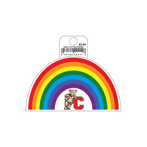 Bear Leaning on C under Rainbow Decal