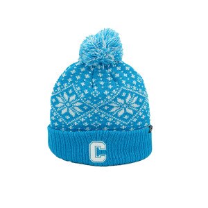 Bright Snowflake with Block C Embroidered Knit Cap