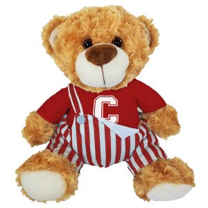 Red and White Gameday Bib Block C Bear