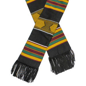 Kente Stole- Black and Gold