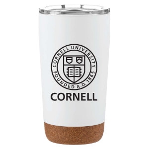 White Seal over Cornell Cork Bottom Tumbler
