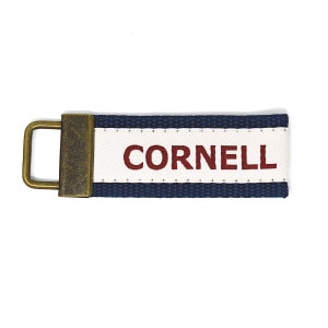 Cornell Maroon Navy Woven Key FOB